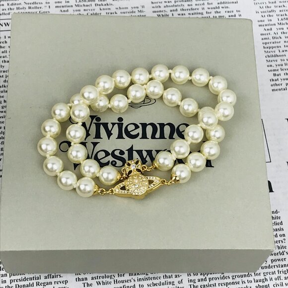NEW Vivienne Westwood Double Layer Pearl Bracelet - Picture 7 of 9